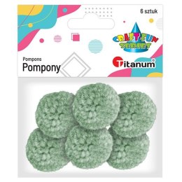 Pompony Titanum Craft-Fun Series pastelowe zielony jasny 6 szt (DIY19308)