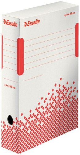 Pudło archiwizacyjne Esselte Speedbox - biało-czerwony [mm:] 80x250x 350 (623985)