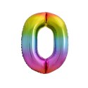 Balon foliowy cyfra 0 tęczowy 85cm 85cal Godan (HS-C34T0)