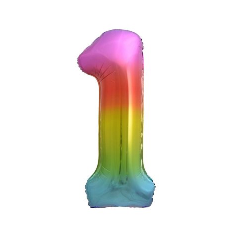 Balon foliowy cyfra 1 tęczowy 85cm Godan (HS-C34T1)