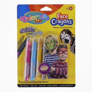 Farba do malowania twarzy metalizowane na blistrze 5 kolor. Patio (80054)