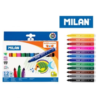 Flamaster Maxi Super Washable 12 kol. Milan (692412)