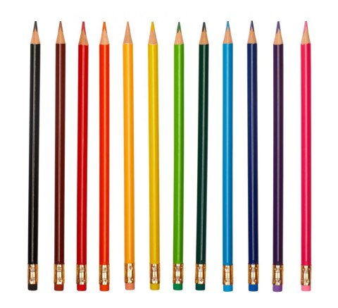 Kredki ołówkowe z gumką 12 kol. Astra