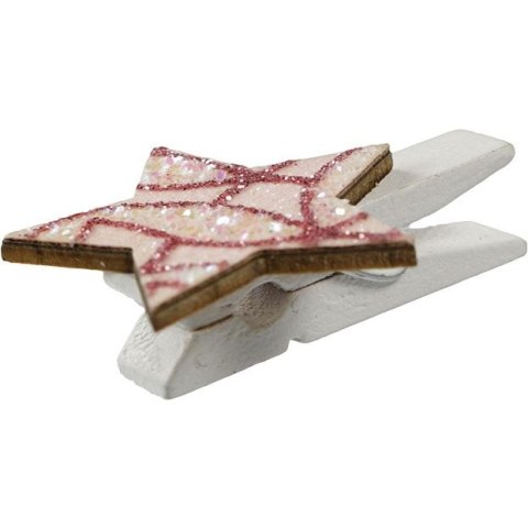Ozdoba drewniana Craft-Fun Series klamerki XMAS gwiazdki Titanum (18BR-33)