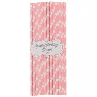 Słomka GROCHY jasny różowy 24 szt Godan (PF-RPJRG)