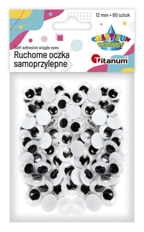 Oczka Titanum Craft-Fun Series samoprzylepne 12mm 80 szt