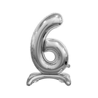 Balon gumowy Beauty&Charm cyfra stojąca srebrna srebrny 30cal Godan (BC-ASS6)