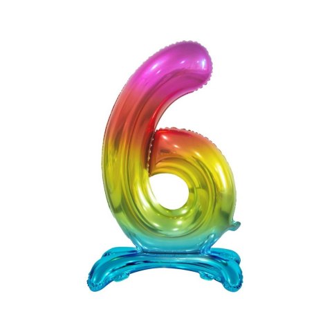 Balon gumowy Beauty&Charm cyfra stojąca tęczowa tęczowy 30cal Godan (BC-AST6)