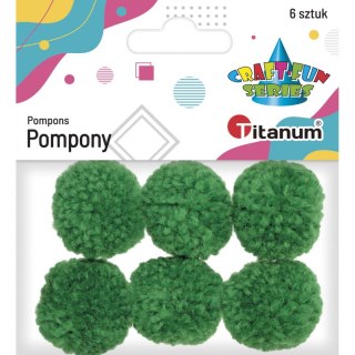 Pompony Craft-Fun Series zielone 6 szt Titanum