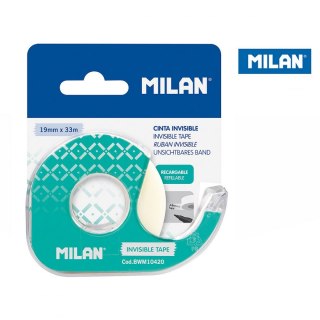 Taśma biurowa matowa niewidoczna z dyspenserem 19x33 [mm x m] Milan (BWM10420)