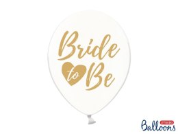 Balon gumowy Partydeco 30cm, Bride to be, Crystal Clear biały 300mm (SB14C-205-099G-6)