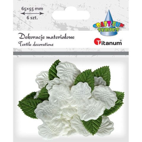 Ozdoba materiałowa Titanum Craft-Fun Series kwiaty gardenii (BY132)