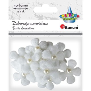 Ozdoba materiałowa Craft-Fun Series kwiaty z perełką Titanum (BY245)