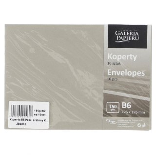 Koperta B6 pearl srebrny k 150 srebrna [mm:] 125x176 (280866) 10 sztuk