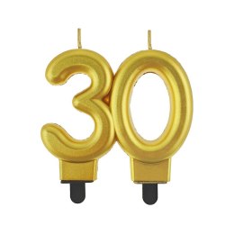 Świeczka urodzinowa cyferka 30 w kolorze złotym Godan (PF-SCZ30)