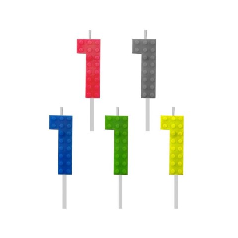 Świeczka urodzinowa Godan klocki numer 1 (7C-SUK1) Świeczka urodzinowa Godan klocki numer 1 (7C-SUK1)
