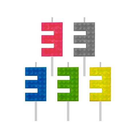 Świeczka urodzinowa Godan klocki numer 3 (7C-SUK3) Świeczka urodzinowa Godan klocki numer 3 (7C-SUK3)