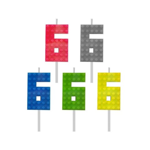 Świeczka urodzinowa Godan klocki numer 6 (7C-SUK6) Świeczka urodzinowa Godan klocki numer 6 (7C-SUK6)
