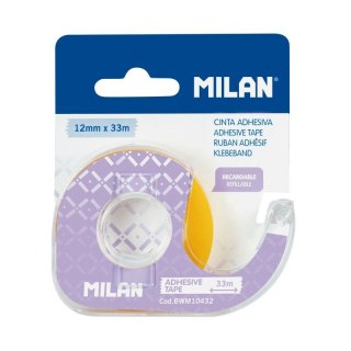 Taśma biurowa z dyspenserem na blistrze 12x33 [mm x m] Milan (BWM10432)