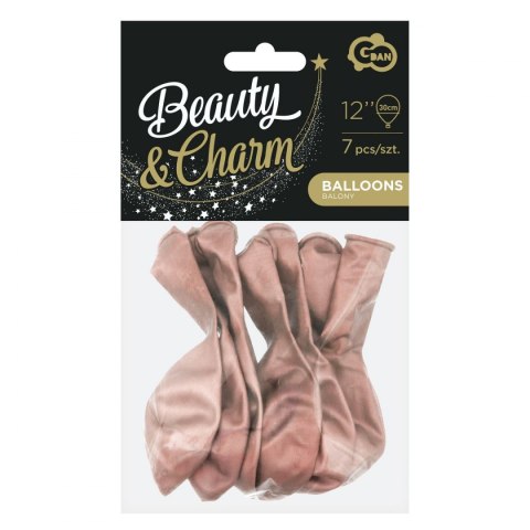 Balon gumowy platynowe różowo-złote różowy metaliczny 12cal Godan (CB-7LRZ)