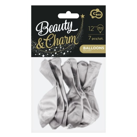Balon gumowy Beauty&Charm platynowy 10szt. srebrny 300mm 12cal Godan (CB-7LSR)
