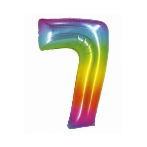 Balon foliowy Smart cyfra 7 tęcza 76cm Godan (CH-STC7)