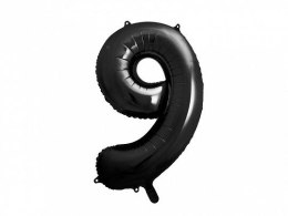 Balon foliowy Partydeco Cyfra 9, 86cm, czarny 34cal (FB1M-9-010)