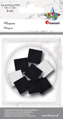 Magnes Titanum Craft-Fun Series kwadraty samoprzylepne - czarne [mm:] 12,4x12,4 8 sztuk