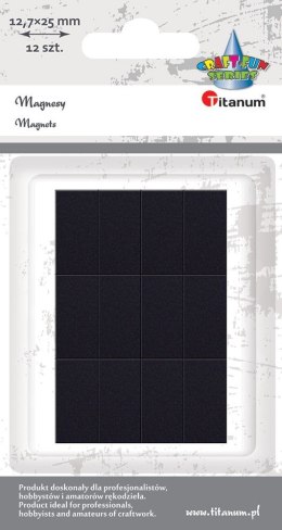 Magnes Titanum Craft-Fun Series prostokąty samoprzylepne - czarne [mm:] 12,7x25 12 sztuk