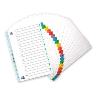 Przekładka alfabetyczna Mylar A4 biała 170g 20k A-Z Oxford (100204595)