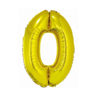 Balon foliowy Smart cyfra 0 złota 76cm Godan (CH-SZL0)