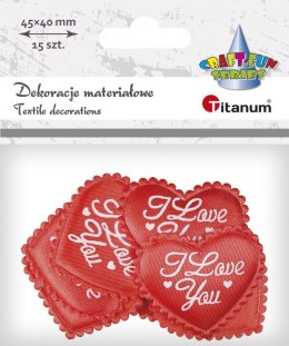 Ozdoba materiałowa Titanum Craft-Fun Series serca z napisem (MTCR-BY089)