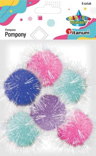 Pompony Craft-Fun Series Brokatowane mix 6 szt Titanum (20TH1020-19)