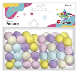 Pompony Titanum Craft-Fun Series Pastelowe poliestrowe mix 60 szt (20721-3)