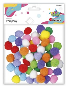 Pompony Titanum Craft-Fun Series Pastelowe poliestrowe mix 60 szt (20TH1020-13)