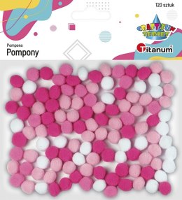 Pompony Titanum Craft-Fun Series tonacja różowa poliestrowe 120 szt (21TH0514-1)