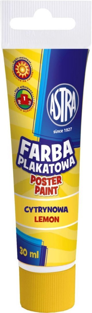 Farby plakatowe kolor: cytrynowy 30ml 1 kolor. Astra