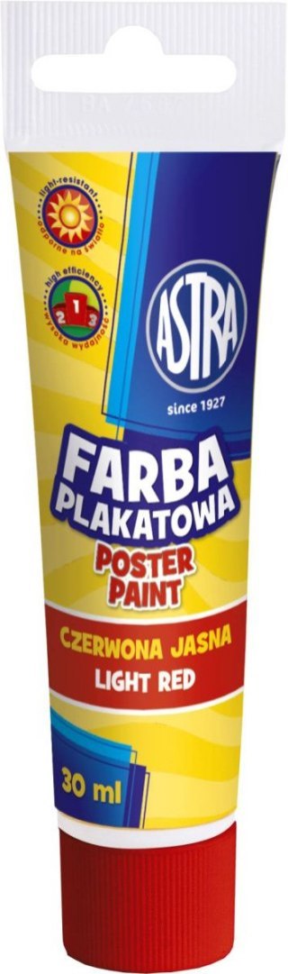 Farby plakatowe Astra kolor: czerwony jasny 30ml 1 kolor. Farby plakatowe Astra kolor: czerwony jasny 30ml 1 kolor.