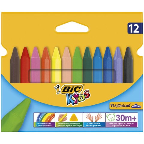 Kredki świecowe Plastidecor 12 kol 12 kol. Bic Kids (829773)