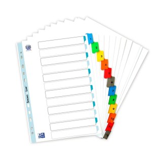 Przekładka numeryczna Mylar A4 mix kolorów 170g 12k 1-12 [mm:] 210x297 Oxford (100204616)