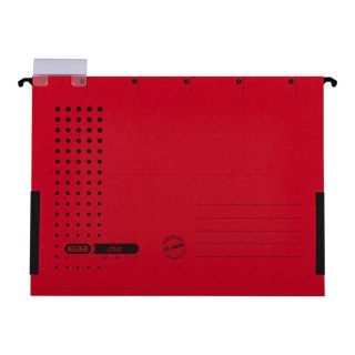 Teczka zawieszkowa A4 Chic Ultimate z płóciennymi bokami czerwony karton 230g Elba (100552105)