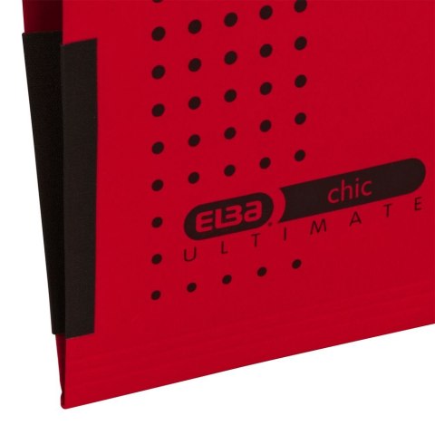 Teczka zawieszkowa Chic Ultimate z płóciennymi bokami A4 czerwony karton 230g Elba (100552105)