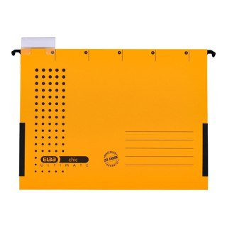 Teczka zawieszkowa A4 Chic Ultimate z płóciennymi bokami żółty karton 230g Elba (100552103)