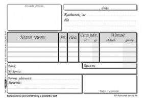 Druk samokopiujący A6 rachunek zwykły A6 100k. Stolgraf (R7)