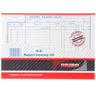 Druk samokopiujący A5 raport kasowy A5 100k. Stolgraf (K8)