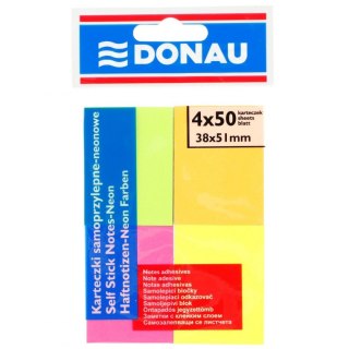Notes samoprzylepny (karteczki) mix neonowy 200k [mm:] 38x51 Donau (7578001PL-99)
