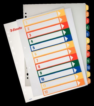Przekładka numeryczna Maxi A4 mix kolorów 12k 1-12 [mm:] 245x305 Esselte (100214)