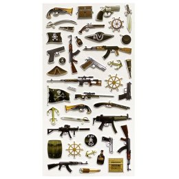 Naklejka (nalepka) Craft-Fun Series wypukła pistolety, karabiny, strzelby, akcesoria pirackie Titanum (JN-D26)