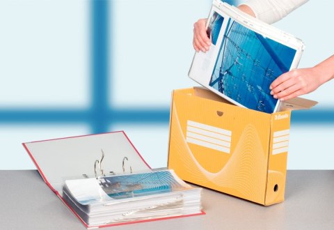 Pudło archiwizacyjne A4 żółty karton [mm:] 245x100x 345 Esselte (128423)