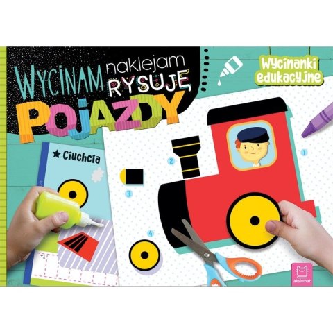 Książeczka edukacyjna Wycinam, naklejam, rysuję. Pojazdy. Wycinanki edukacyjne. Aksjomat